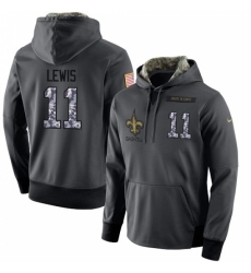 NFL Mens Nike New Orleans Saints 11 Tommylee Lewis Stitched Black Anthracite Salute to Service Player Performance Hoodie