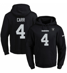 NFL Mens Nike Oakland Raiders 4 Derek Carr Black Name Number Pullover Hoodie