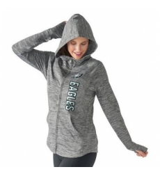 NFL Philadelphia Eagles G III 4Her by Carl Banks Womens Recovery Full Zip Hoodie Heathered Gray