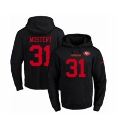 Football Mens San Francisco 49ers 31 Raheem Mostert Black Name Number Pullover Hoodie