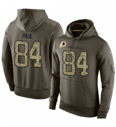 NFL Nike Washington Redskins 84 Niles Paul Green Salute To Service Mens Pullover Hoodie