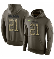 NFL Nike Los Angeles Chargers 21 LaDainian Tomlinson Green Salute To Service Mens Pullover Hoodie