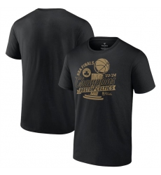 Men Boston Celtics Black 2024 Finals Champions Defensive Rotation Trophy T Shirt