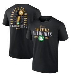 Men Boston Celtics Black 2024 Finals Champions Fade Away Jumper Roster SignatureT Shirt