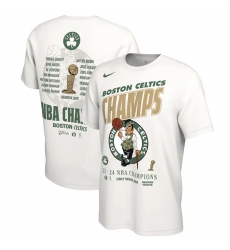 Men Boston Celtics White 2024 Finals Champions Celebration Roster T Shirt