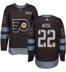 Mens Adidas Philadelphia Flyers 22 Dale Weise Premier Black 1917 2017 100th Anniversary NHL Jersey 