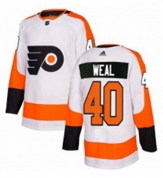 Mens Adidas Philadelphia Flyers 40 Jordan Weal Authentic White Away NHL Jersey 