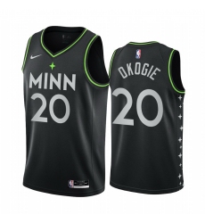 Men Nike Minnesota Timberwolves 20 Josh Okogie Black NBA Swingman 2020 21 City Edition Jersey