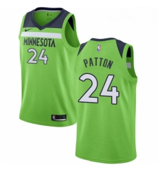 Mens Nike Minnesota Timberwolves 24 Justin Patton Swingman Green NBA Jersey Statement Edition 