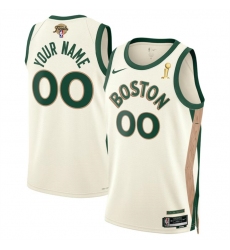 Men Boston Celtics Active Player Custom 2024 Finals Champions City Edition Stitched Basketball Jersey