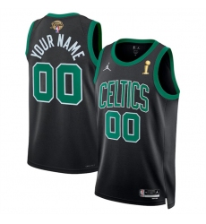 Men Boston Celtics Active Player Custom Black 2024 Finals Champions Statement Edition Stitched Basketball Jersey