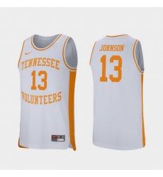 Men Tennessee Volunteers Jalen Johnson White Retro Performance College Basketball Jersey