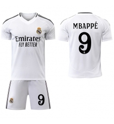 Men Real Madrid #9 Mbappe White Home Soccer Jersey