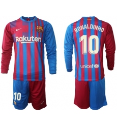 Men Barcelona Long Sleeve Soccer Jerseys 575