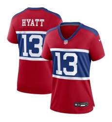 Women New York Giants 13 Jalin Hyatt Century Red Alternate Vapor Limited Stitched Football Jersey