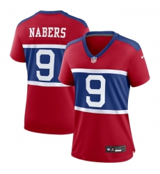 Women New York Giants 9 Malik Nabers Century Red Alternate Vapor Limited Stitched Football Jersey