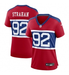 Women New York Giants 92 Michael Strahan Century Red Alternate Vapor Limited Stitched Football Jersey