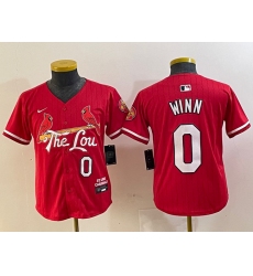 Youth St  Louis Cardinals 0 Masyn Winn Red 2024 City Connect Limited Stitched Baseball Jersey