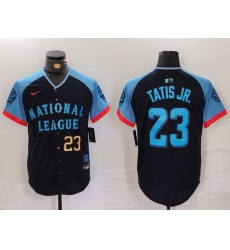 Men National League 23 Fernando Tatis Jr  Navy 2024 All Star Limited Stitched Baseball 3