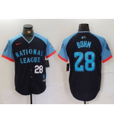 Men National League 28 Alec Bohm Navy 2024 All Star Limited Stitched Baseball Jersey 2