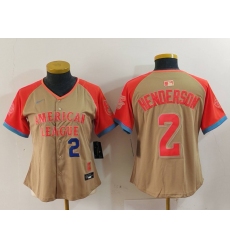 Women American League 2 Gunnar Henderson Cream 2024 All Star Limited Stitched Baseball Jersey 1