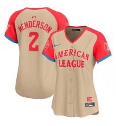 Women American League 2 Gunnar Henderson Cream 2024 All Star Limited Stitched Baseball Jersey