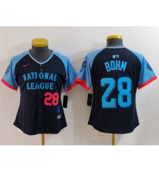 Women National League 28 Alec Bohm Navy 2024 All Star Limited Stitched Baseball Jersey_1