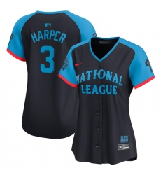 Women National League 3 Bryce Harper Navy 2024 All Star Limited Stitched Baseball Jersey 28Run Small 29