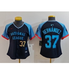 Women National League 37 Teoscar Hernandez Navy 2024 All Star Limited Stitched Baseball Jersey 2