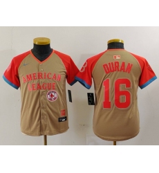 Youth American League 16 Jarren Duran Cream 2024 All Star Limited Stitched Jersey 5