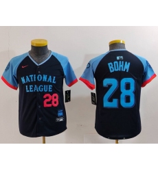 Youth National League 28 Alec Bohm Navy 2024 All Star Limited Stitched Baseball Jersey 6