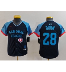 Youth National League 28 Alec Bohm Navy 2024 All Star Limited Stitched Baseball Jersey 8