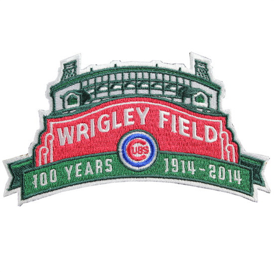 Men 2014 Chicago Cubs Wrigley Field 100th Anniversary MLB Season Jersey Sleeve Patch Biaog